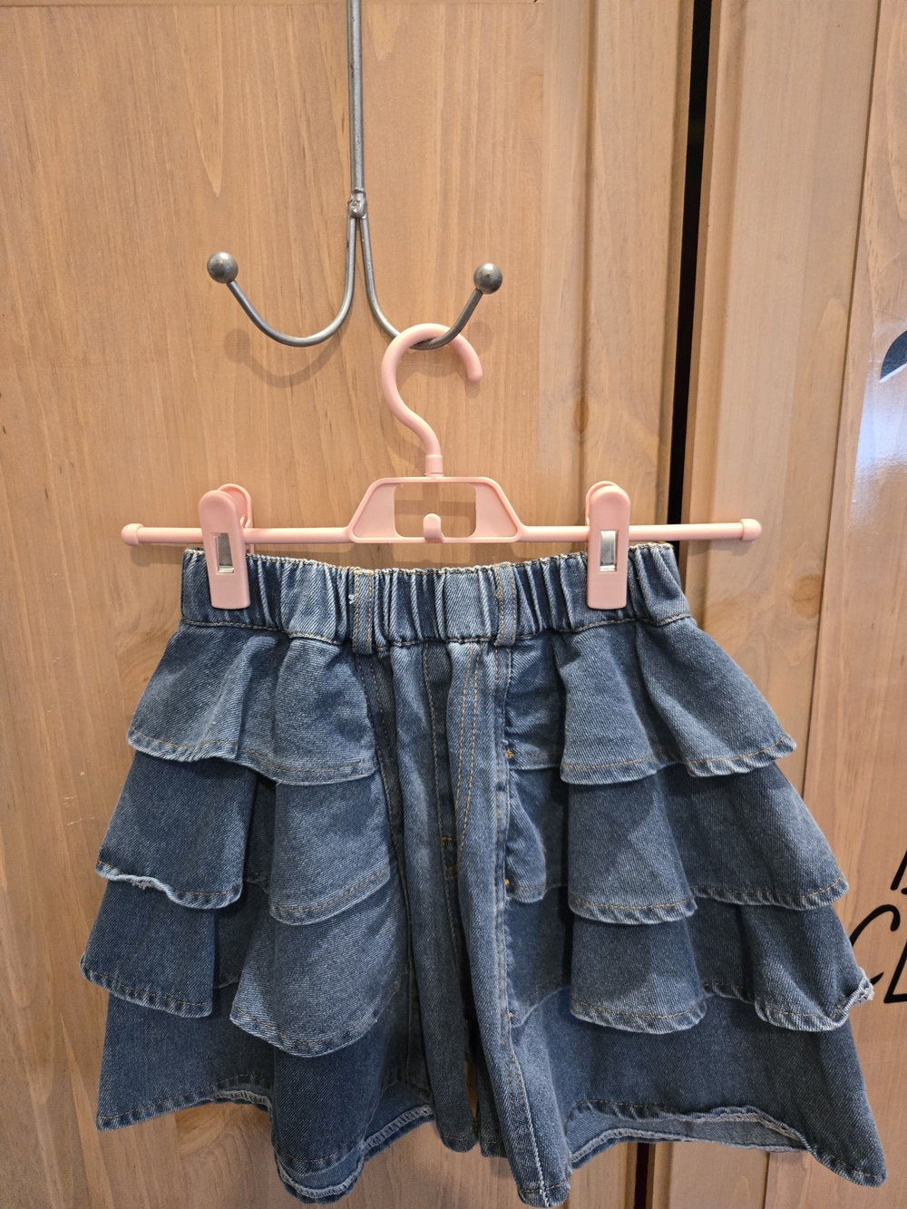 Denim Ruffle Jean Shorts - Blue